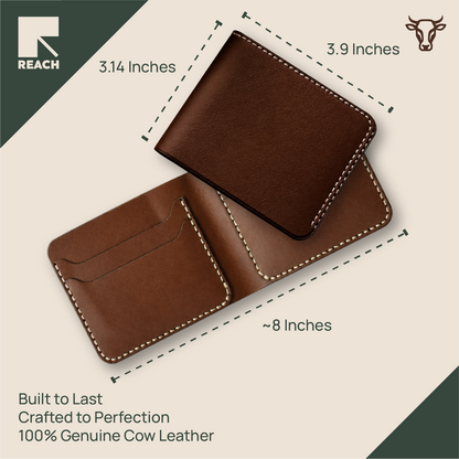 Handstitched Cowhide Bifold Leather Wallet